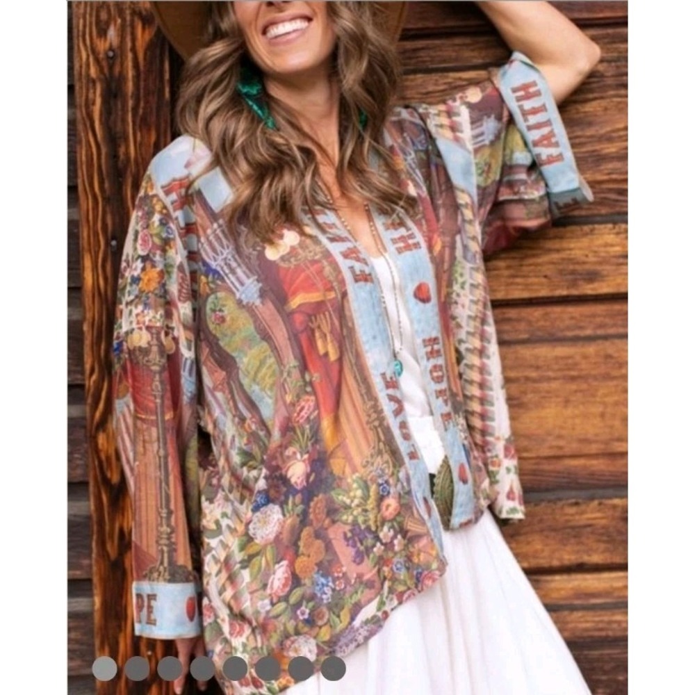 Market of Stars Love Language Pixie Duster Crop Kimono One Size Bamboo
